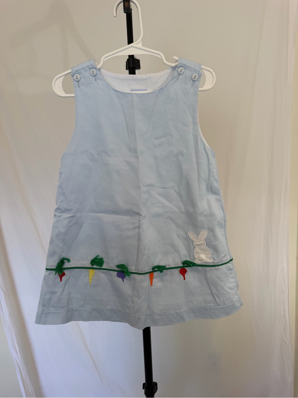 Bella Bliss Bunny & Vegetable Appliqué Jumper Dress Size 2T